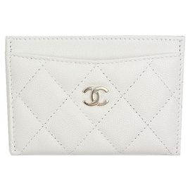 Chanel White Soft Caviar Card Holder White