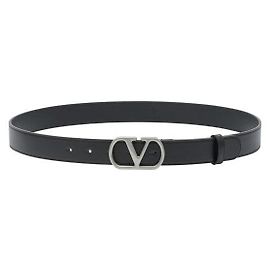 Cinturón Valentino Signature V Logo Negro Negro
