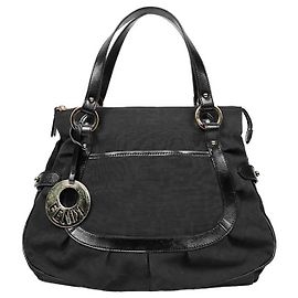 Fendi Black Juka Canvas Shoulder Bag Black