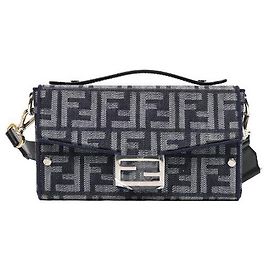 Fendi Borsa a tracolla Baguette Trunk Juka Nera Nero