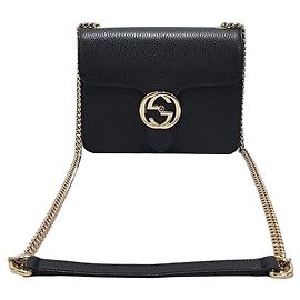Gucci Interlocking Chain Shoulder Bag Small Black