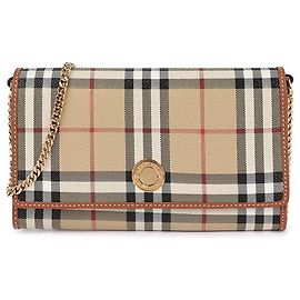 Burberry Check Women's Chain Strap Wallet White