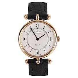 Van Cleef & Arpels Die Kollektion Gold Case Silver Leather Band Golden