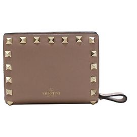 Valentino Rockstud Compact Wallet Indie Pink Pink
