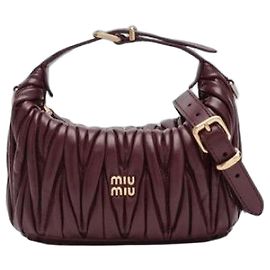 Miu Miu Bolsa hobo em couro nappa Vermelho