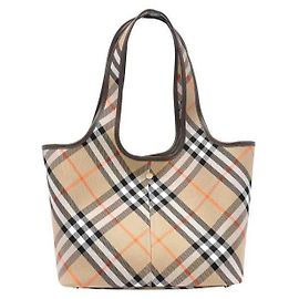 Burberry Small Check Tote Bag Weiß