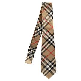 Burberry Modern Cut Vintage Check Silk Tie White