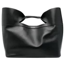 Alexander Mcqueen Leather Bow Tote Bag Black