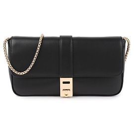 Salvatore Ferragamo Mini borsa a tracolla con catena Nero