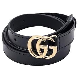 Gucci GG Marmont Dünner Gürtel Schwarz