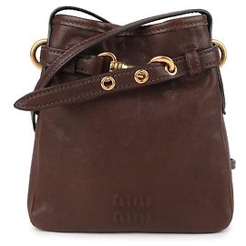 Miu Miu Pochete de couro Nappa Marrom