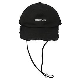 Jacquemus Baseballkappe mit Fransen Schwarz
