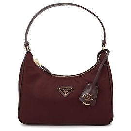 Prada Bolsa Mini de Nylon Reeditada Vermelho