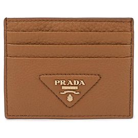 Prada Leather Card Wallet Brown