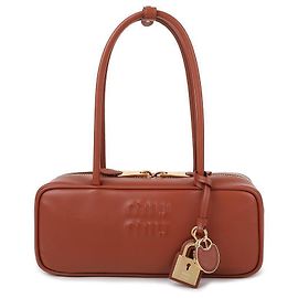 Miu Miu Bolsa de ombro de couro Laranja