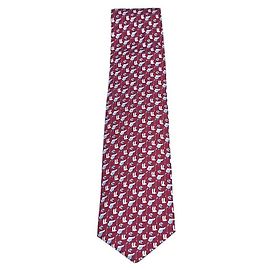 Hermès Gravata de seda Vermelho