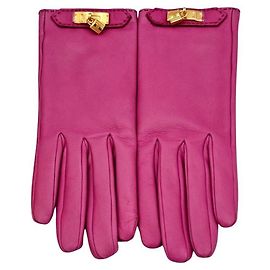 Hermès Luvas de pele de cordeiro Roxo
