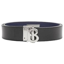Burberry Reversibler Ledergürtel mit Monogrammmuster Blau