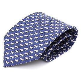 Hermès Corbata de seda Azul