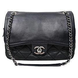 Chanel Borsa a spalla con catena nera Nero