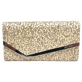 Jimmy Choo Pochette Chaîne Éclat de Perles Emie Blanc
