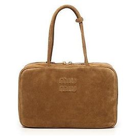 Miu Miu Sac à nœud en daim Large Vert