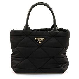 Prada Small Padding Recycled Nylon Tote Bag Black