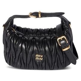 Miu Miu Nappa Leather Pouch AFPP Black