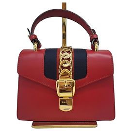 Gucci Sylvie Mini Red Top Handle Tote Shoulder Bag Red