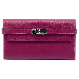 Hermès Lila Epsom Kelly Lange Geldbörse Andere Lila