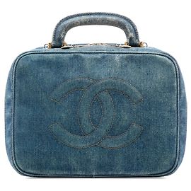 Bolsa Vanity em Denim Azul CC da Chanel Azul Outro