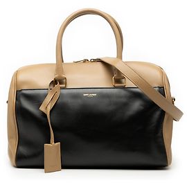 Bolsa de viagem clássica Duffle 6 em couro bicolor marrom da Saint Laurent Marrom Castanho claro