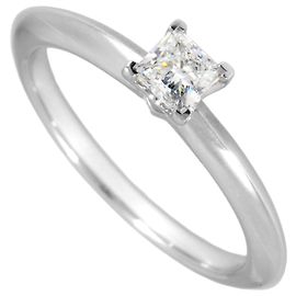 Tiffany & Co. Platinum Solitaire Princess Cut Diamond Ring Other