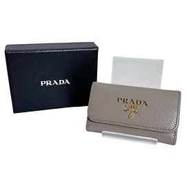 Prada 6-Key Key Case in Grayish Leather Grey