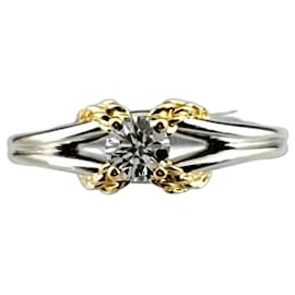 Christian Dior Diamant Design Ring aus Platin Silber