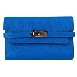 Hermès Hermes Kelly Deprien Medium Wallet Blue