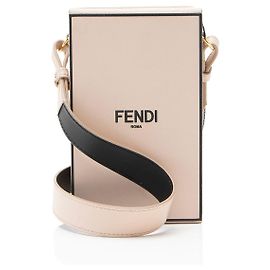 Fendi Leather Vertical Box Shoulder Bag Black