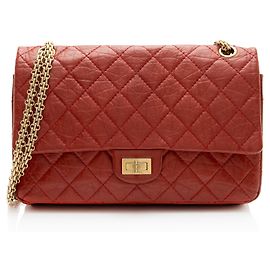 Borsa a doppio flap Reissue 226 in pelle di vitello invecchiata Chanel Rosso