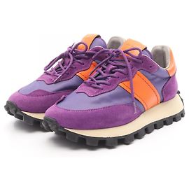 Tênis de couro, nylon e camurça Tod's Laranja Roxo