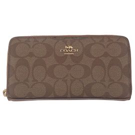 Coach Signature PVC Long Wallet Brown