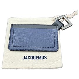 Jacquemus blue and black leather cardholder Black Navy blue
