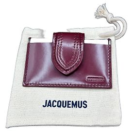 Jacquemus Burgundy Leather Card Holder Dark red