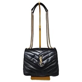 YVES SAINT LAURENT Sac LouLou Petit en Cuir Matelassé Noir Noir