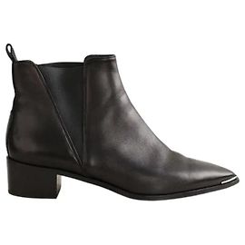 Acne Botas de cuero negro Negro