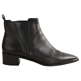 Acne Black leather boots Black