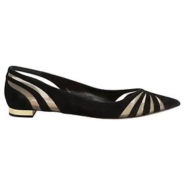 Aquazzura Ballerinas de camurça pretas Preto