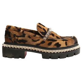 Christian Louboutin Mocassins en cuir marron Marron