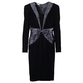 Autre Marque Jeunesse Black Dress  Bow Satin Black