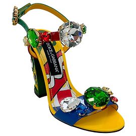 Dolce & Gabbana Yellow Multi Keira Heeled Sandals Multiple colors