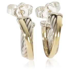 Orecchini a cerchio incrociati in oro giallo e argento sterling di David Yurman Altro